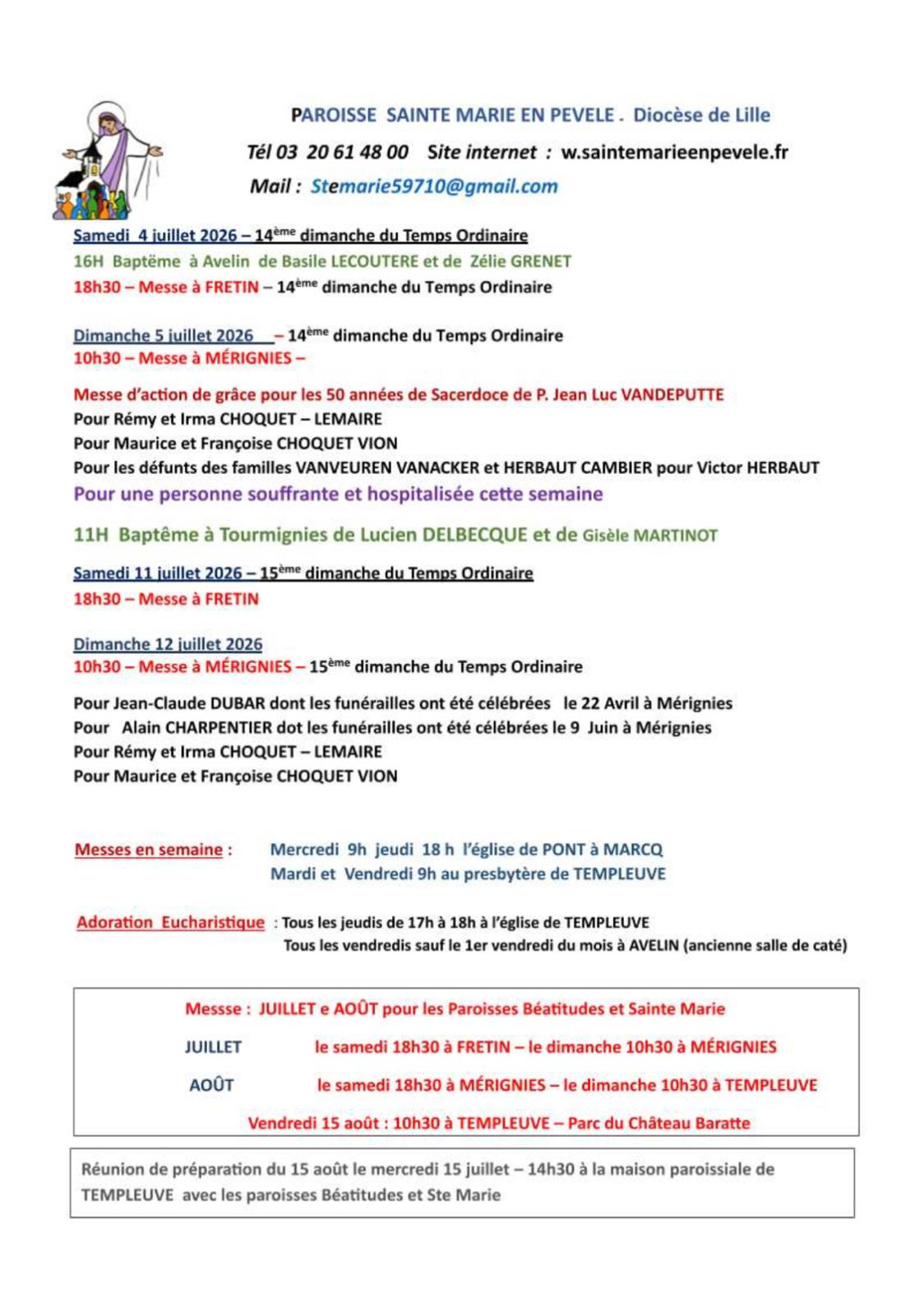 feuille des annonces du 4 au 12 juillet 2026